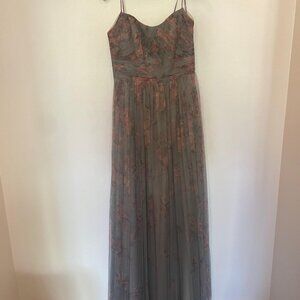 Marchesa Dusty Blue Size 8 Floor Length Tulle Gown - Great Condition